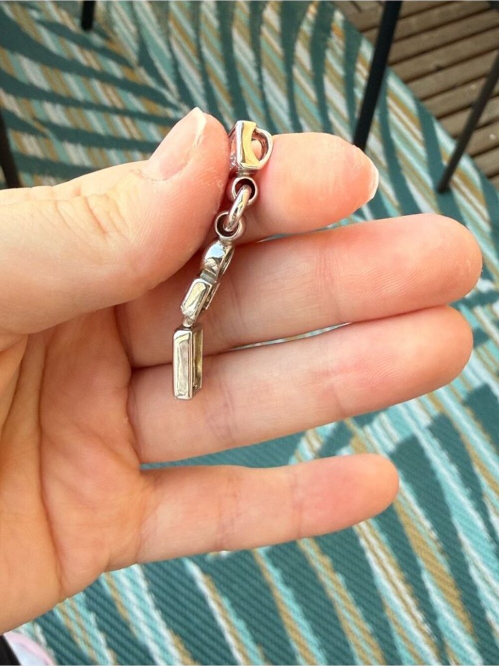 Sterling Silver 925 Feri Drop Pendant with Yellow Stone - Picture 3 of 6